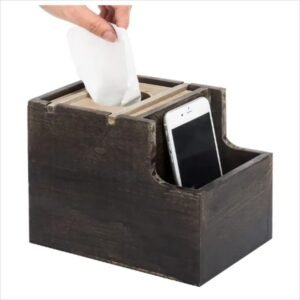 Wholesale custom Vanity Organizer Clear high quality clear Distressed wood  box Hot sale standard size square tissue boxes