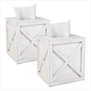 Farmhouse Facial Paper Dispenser Wedding decor whitewashed wood tissue holder Handmade charming tissue holder