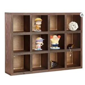 Wood Hanging Shadow Box Shot Glasses Display Case Crystal Display Shelves Collectibles Display Shelf Freestanding