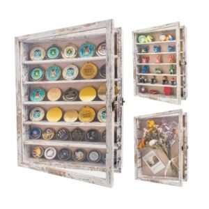 New Products Wooden Shadow Box Frame with Removable Shelves Deep Display Case for Military Medals Keepsakes White