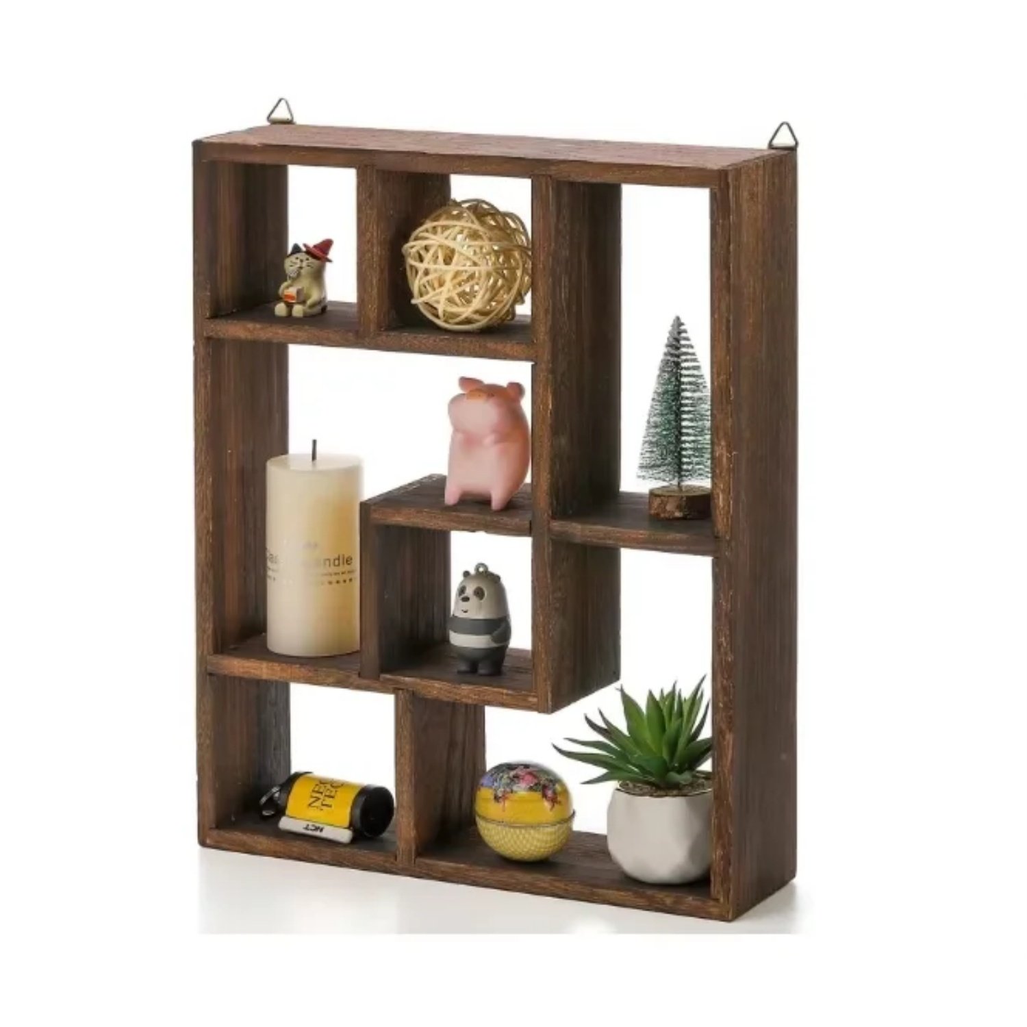 Christmas Decor Wood Shadow Box Cubes Display Shelf Freestanding Wall Mountable Floating Shelves