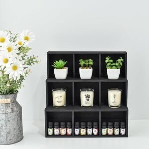 Wooden Multi-Slot Shelf Display, Stylish Wood Organizer Stand, Display Shelf For Collectibles, Perfect for Home Decor and Store