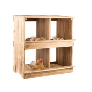 Heavy-Duty Wooden Chicken Nesting Boxes with 4 Compartments Nest Wall Mount for Chickens Hens Ducks-Pet Beds