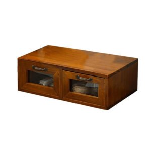 1 Drawer Bamboo Desktop Organizer Wooden Storage Box for Tabletop Storage Cabinet Efficient Organization for Home or Office