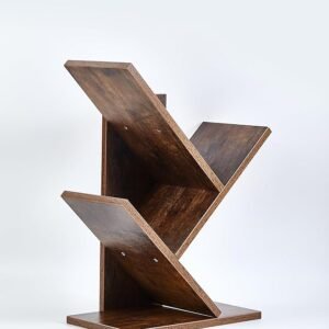 Tree Bookshelf - 2 Tier Tree Bookshelf - Small Bookcase - Floor Standing Book Shelf for Bedroom/Living Room/Home Office/Corne