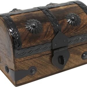 Treasure Chest Keepsake and Jewelry Wood Box - Toy Treasure Box (5 x 3 x 3.25)
