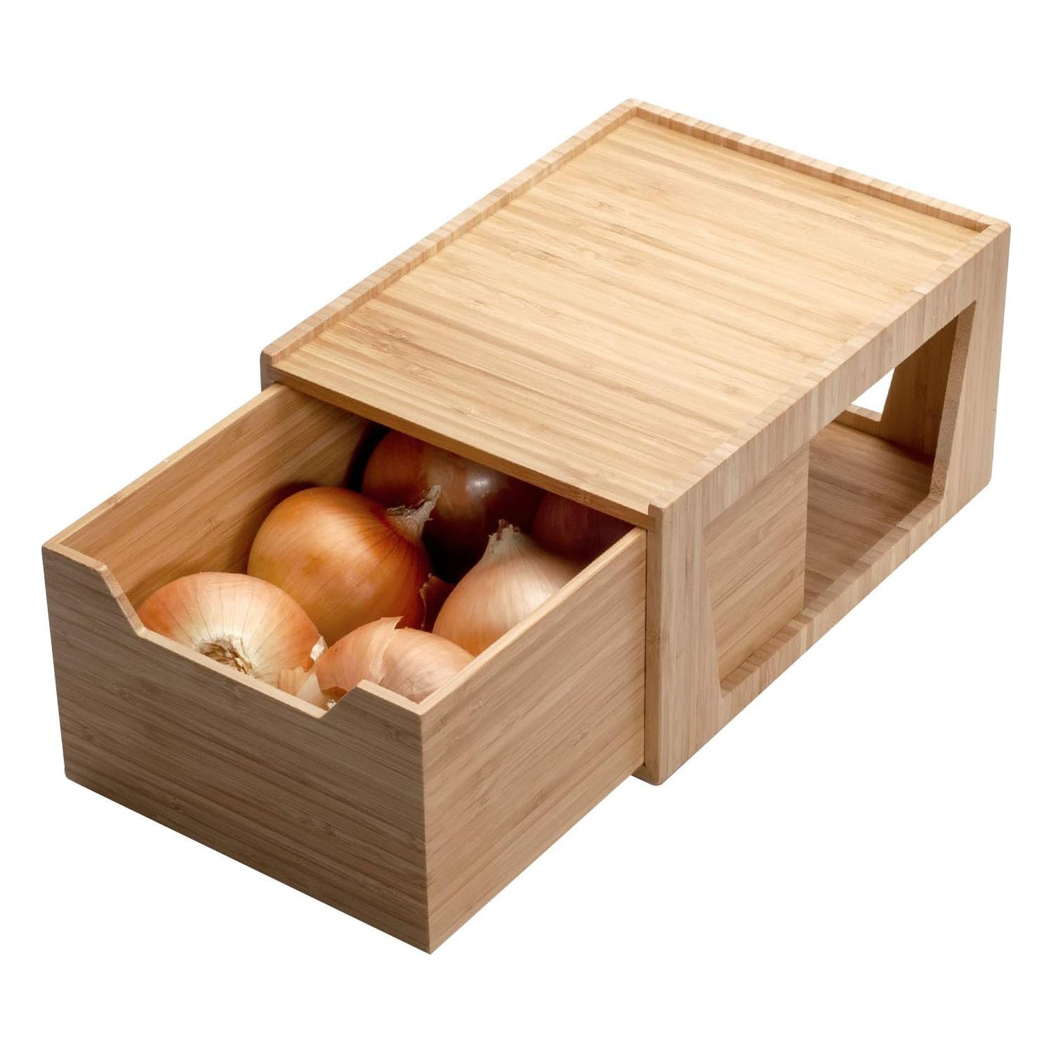 Tall Bamboo Drawer for Kitchen Office & Bathroom Space-Saving Storage Solution for Products Cosmetics & Toiletries