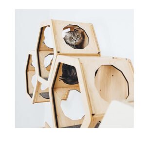 Rustic Wood Wall Mounted Cat Shelves Indoor Cat Furniture and Scratcher Gift for Cat Lovers and Decor