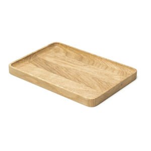 Handcrafted EU Natural Oak Wood Desk Organiser Customizable 3 Sizes Catchall Tray for Desktop Storage
