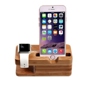 IWatch Bamboo Wood Charging Dock Stand Stock Cradle Holder Storage Rack for Convenient IWatch Charging & Storage