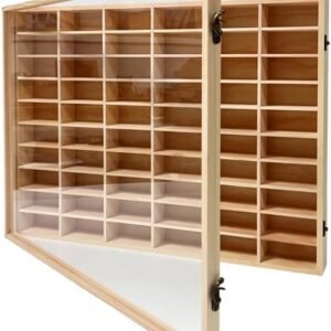 Toy car display-Wooden Wall Mount Display Case for Hot Wheels, with Dust Resistant Door,  Model Cars Display Storage Organizer