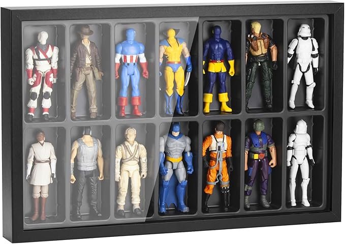 Collectors Showcase - Premium Wooden Display Case Fit For 3.75" Star Wars / Gi Joe / Marvel Action Figures