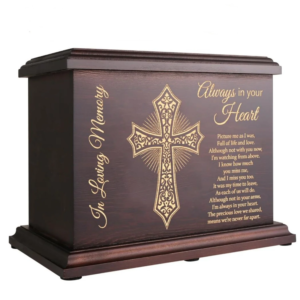 Cremation Memorial Urns for Human Ashes Adult Male Female, Wooden Urns Box and Casket for Ashes Men Women Child, Large Burial Funeral Urns for Ashes, Holds Up to 270 LBS