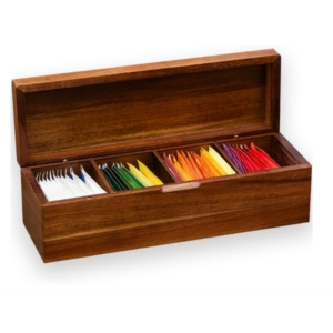 Acacia Wooden Tea Bag Organizers, Tea packet Storage Boxes, Tea Caddy for Tea Bags Chest, Teabag Holder Containers