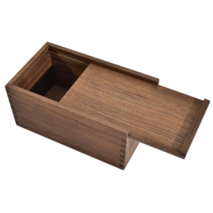 Wood Box with Slide Lid, Walnut Wooden Storage Box Wooden Decorative Box for Keepsakes Valuables Accessories