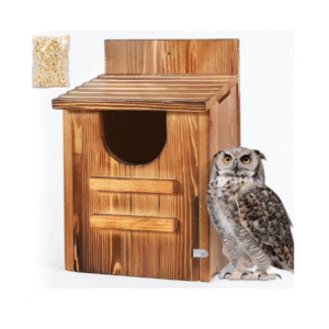 Handmade Wooden Nesting Box for Outside with Mounting Screws and A Bag of Wood Shavings Easy Assembly Required Brown