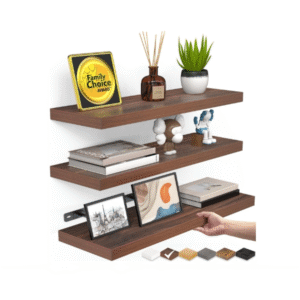 Floating Shelves for Wall, Wall Mounted Rustic Wood Shelves for Bathroom, Bedroom, Living Room, Kitchen,Small Hanging Shelf for Books