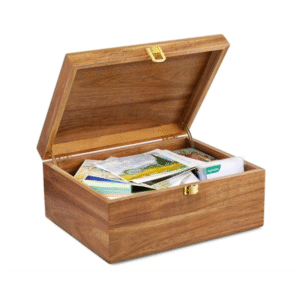 Wooden Keepsake Box, Large Acacia storage box with a Hinged Lid, Memory treasure box for Crafts and Photo Storage
