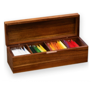 Acacia Wooden Tea Bag Organizers, Tea packet Storage Boxes, Tea Caddy for Tea Bags Chest, Teabag Holder Containers