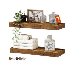 Bathroom Floating Shelves for Wall  Wall Mounted Shelf Over Toilet Farmhouse Home Decor Display Bookshelf