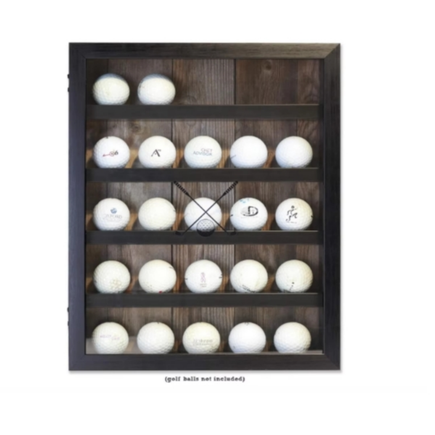 Golf Display Case-Holds 25 Logo Balls Shadow Box Frame Black