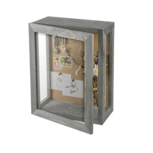 Solid Wood Heirloom Deep Shadow Box Wall Display Dual-Use Cork & Acrylic Case, Museum Glass