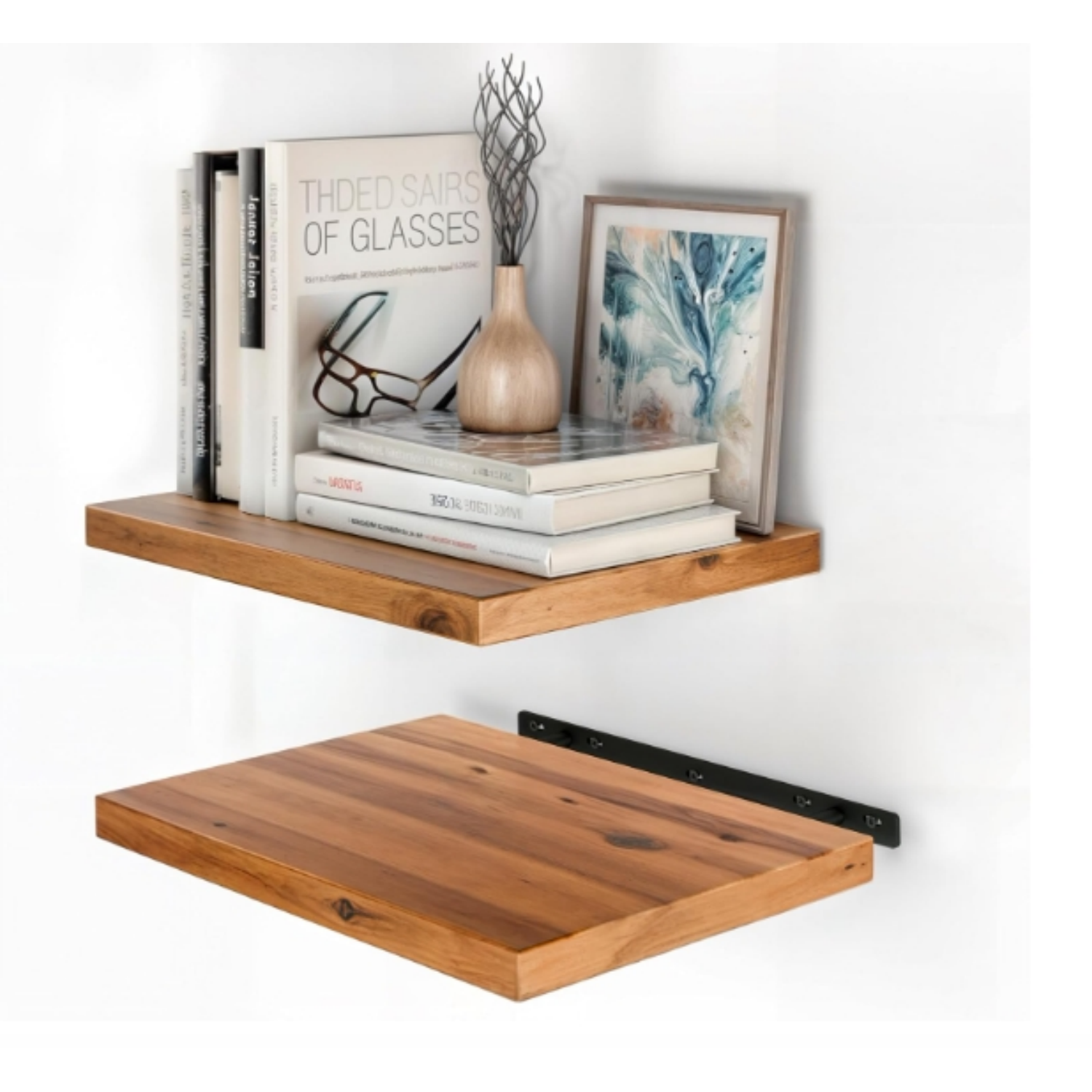 Large Extra Wooden Floating Shelves for Wall - Floating Book Shelves, Floating Shelf for Bedroom