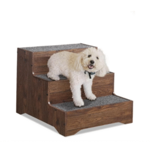 Furniture Style Dog Stairs, Pet Steps for Small Dogs and Cats, Wooden Non-Slip Pet Ladder